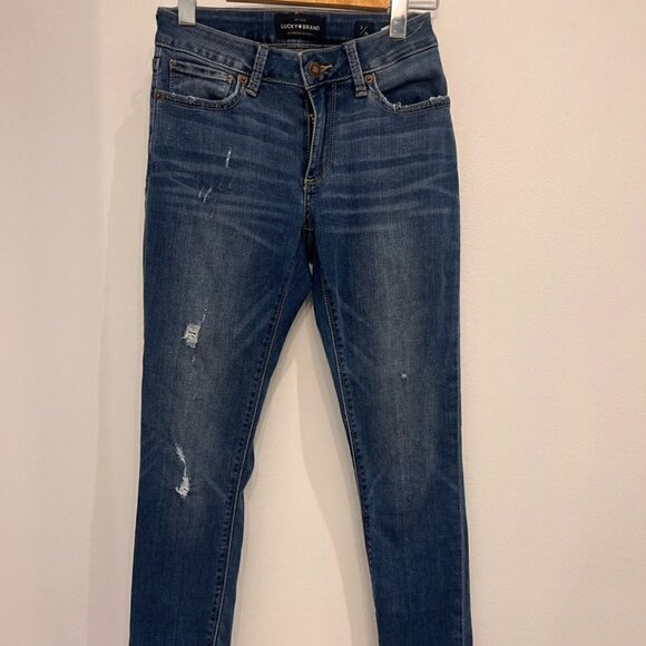 - lucky brand SASHA SUPER SKINNY jeans ripped size 26 - Picture 3 of 8